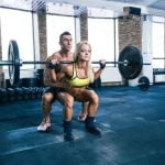 Visual guide showing various types of physical fitness exercises: running, swimming, weightlifting, and yoga