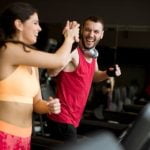 Fitness Level Exercise Fitness level exercise: A person performing high-intensity interval training at the gym